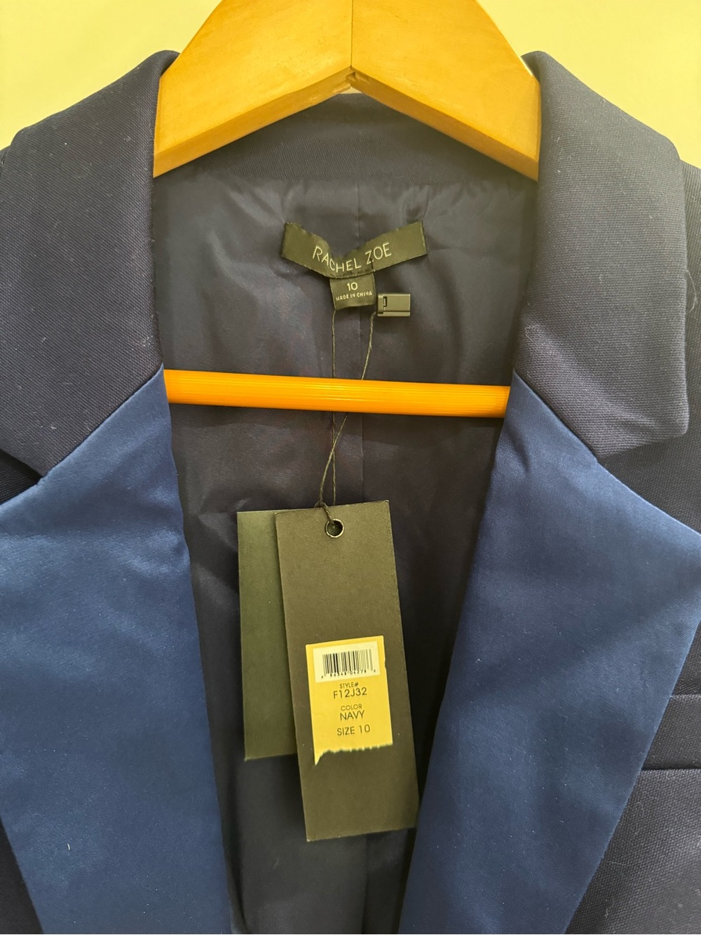 Rachel Zoe Navy Satin-Trim Tux Blazer - Picture 3 of 5